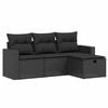 vidaXL 4 pcs conjunto de sof&aacute;s para jardim c/ almofad&otilde;es vime PE preto