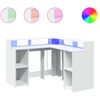 vidaXL Secret&aacute;ria c/ luzes LED 130x130x91 cm derivados madeira branco