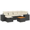 vidaXL 7 pcs conjunto de sof&aacute;s p/ jardim c/ almofad&otilde;es vime PE preto