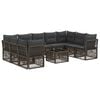 vidaXL Conjunto de Sof&aacute; de Jardim 10 unid. Cinzento vime PE