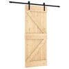 vidaXL Porta Deslizante 85 x 210 cm Natural e Preto