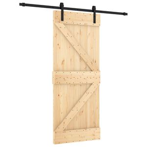 vidaXL Porta Deslizante 85 x 210 cm Natural e Preto