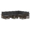 vidaXL Conjunto de Sof&aacute; de Jardim 11 unid. Cinza e Cinza Escuro