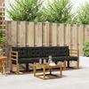 vidaXL Conjunto de Sof&aacute;s para Exterior 5 pcs Natural e Preto