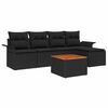 vidaXL Conjunto de Sof&aacute; de Jardim 6 unid. Preto vime PE