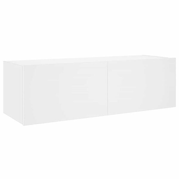 vidaXL M&oacute;vel de parede para TV com luzes LED 100x35x31 cm branco