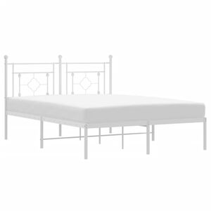 vidaXL Estrutura de cama com cabeceira 140x200 cm metal branco