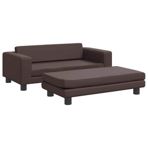 vidaXL Cama para c&atilde;es com extens&atilde;o 100x50x30 cm couro artif. castanho