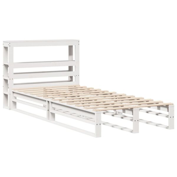 vidaXL Cama sem colch&atilde;o 90x190 cm madeira de pinho maci&ccedil;a branco