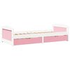 vidaXL Sof&aacute;-cama com 2 gavetas sem colch&atilde;o 90x200 cm IRUN branco&rosa
