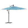 vidaXL Guarda-sol de jardim com poste de a&ccedil;o 246x246x230 cm azul
