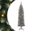 vidaXL &Aacute;rvore Slim de Natal Artificial Verde e Branco 180 cm