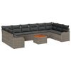 vidaXL Conjunto de Sof&aacute; de Jardim 10 unid. Cinzeto vime PE