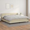 vidaXL Cama com molas/colch&atilde;o 200x200 cm couro artificial cor creme
