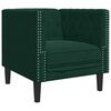 vidaXL 3 pcs conj. de sofás chesterfield com rolos veludo verde-escuro