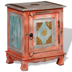 VidaXL Mesa de cabeceira madeira de mangueira maci&ccedil;a laranja