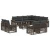 vidaXL Conjunto de Sof&aacute; de Jardim 12 pcs Cinza e Cinza Escuro vime PE