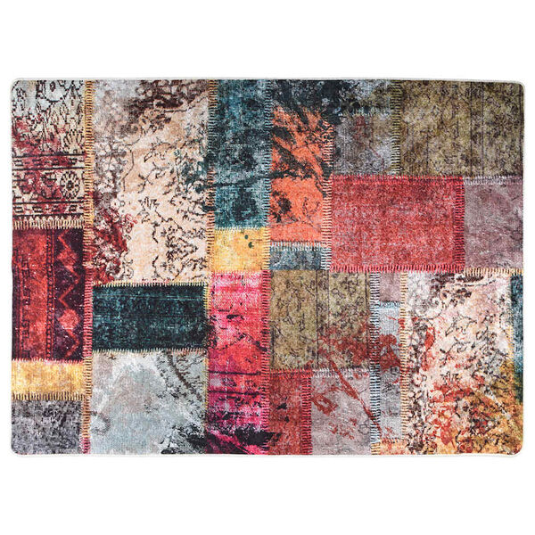 vidaXL Tapete lavável antiderrapante 120x180 cm patchwork multicor