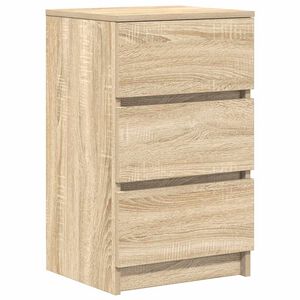 vidaXL Mesa de cabeceira com 3 gavetas 39x35x65 cm carvalho sonoma