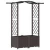 vidaXL Cama Elevada com Treli&ccedil;a e Telhado Castanho 125 x 40 x 138 cm