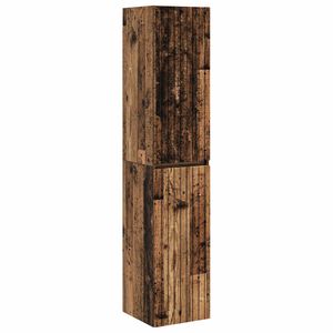 vidaXL Gabinete de Banheiro Suspenso Madeira antiga 33 x 34,5 x 160 cm