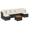 vidaXL 8 pcs conjunto sof&aacute;s de jardim com almofad&otilde;es vime PE preto