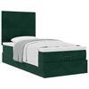 vidaXL Estrutura cama otomana colch&otilde;es 80x200cm veludo verde escuro