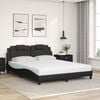 vidaXL Cama Viana com colch&atilde;o 160x200 cm couro artificial preto