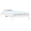 vidaXL Estrutura de cama 90x200 cm pinho maci&ccedil;o branco