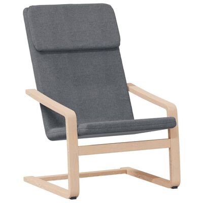 vidaXL Cadeira de descanso com banco p/ pés tecido cinza-escuro