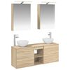 vidaXL Conjunto de Arm&aacute;rios para Banheiro 5 pcs Carvalho Sonoma