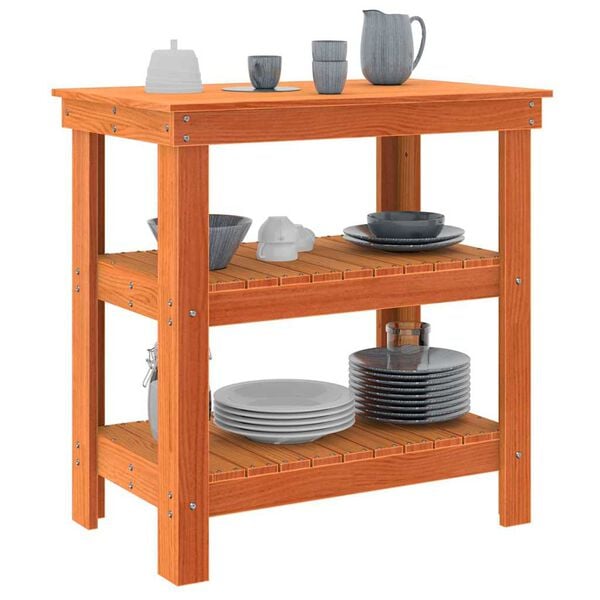 vidaXL Bancada de trabalho Marrom Cera 78,5 x 50 x 80 cm