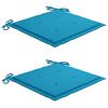 vidaXL Cadeiras de jardim com almofadões 2 pcs teca maciça e aço