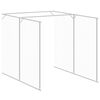 vidaXL Casota c&atilde;es c/ parque 165x659x181 cm a&ccedil;o galvaniz. cinza-claro