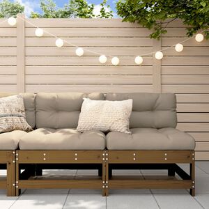 vidaXL Sof&aacute;s de centro para jardim 2 pcs pinho maci&ccedil;o castanho-mel