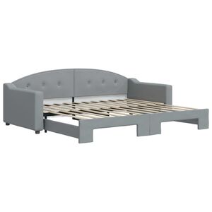 vidaXL Sof&aacute;-cama com gavet&atilde;o 90x200 cm tecido cinzento-claro