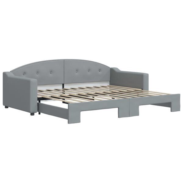 vidaXL Sof&aacute;-cama com gavet&atilde;o 90x200 cm tecido cinzento-claro