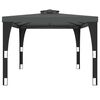 VidaXL Gazebo com telhado duplo 3,98x2,98 m a&ccedil;o antracite