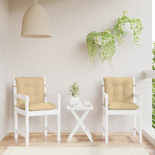 vidaXL Almofad&otilde;es lombares p/ cadeiras 4pcs mesclado tecido bege