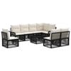 vidaXL Conjunto de Sof&aacute; de Jardim 9 pcs Preto vime PE