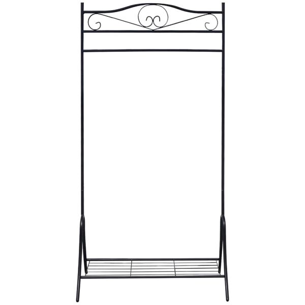 vidaXL Bengaleiro de aço com prateleira, preto