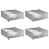 vidaXL Acabamento para Gramado 4 pcs 100 x 100 x 35 cm A&ccedil;o Prateado