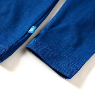 T-shirt de manga comprida para criança azul-escuro 92