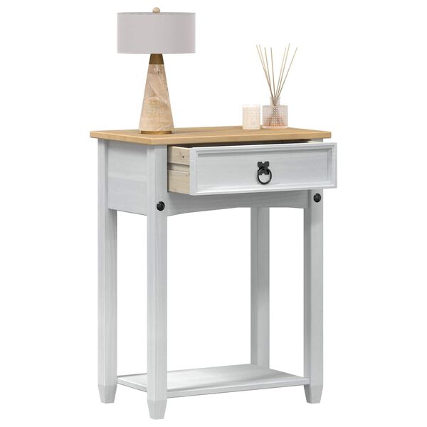 vidaXL Mesa console Branco 55 x 35 x 73 cm Madeira de Pinheiro S&oacute;lida