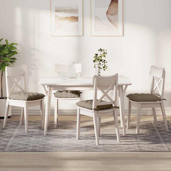 vidaXL Almofadas de Assento 4 pcs Cinzento-acastanhado 40 x 40 x 6 cm