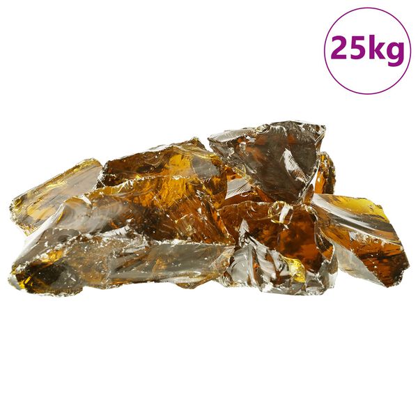 vidaXL Pedras de Jardim Castanho 12 cm Vidro