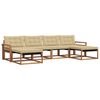 vidaXL Conjunto de Sof&aacute;s para Exterior 6 pcs Natural e Bege