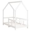 vidaXL Estrutura de cama infantil 70x140 cm pinho maciço branco