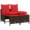 vidaXL Conjunto de sof&aacute; de jardim com 4 pe&ccedil;as e almofadas em rattan sint&eacute;tico marrom