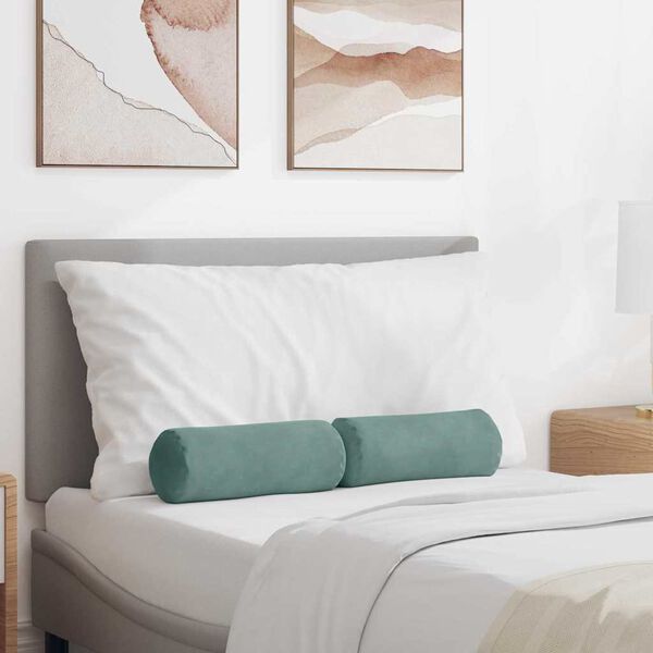 vidaXL Almofadas de Apoio 2 pcs Verde do Mar &Oslash; 15 x 40 cm